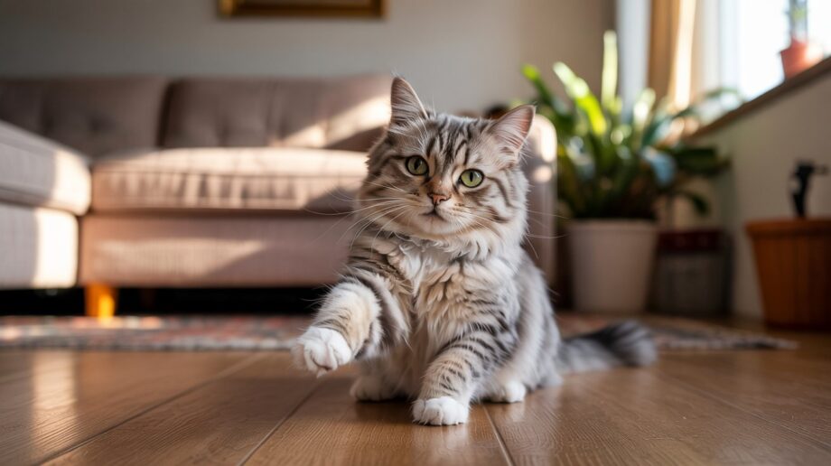 chat gratte le sol