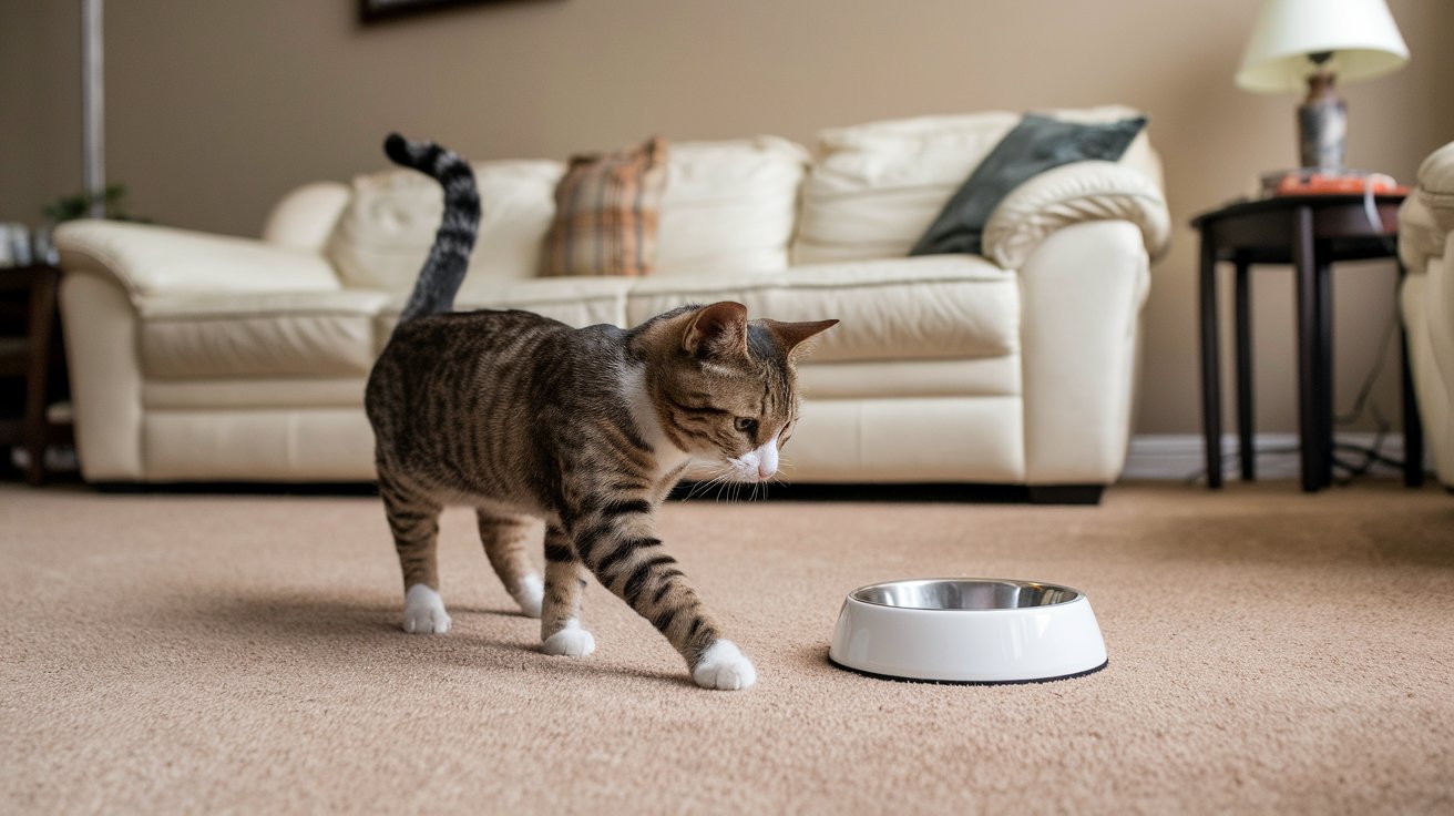 Mon chat gratte autour de sa gamelle : 7 explications comportementales et solutions d’un expert